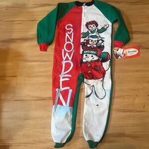 Raggedy Ann and Andy Snowden Onesie Christmas Size M Boys 8